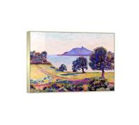 Silver Frame Canvas Prints Ready to Hang-Landscape Wall Art Painting-Chateau and Tower-Modern Living Room Bedroom Home Decor Picture 70x100cm27x39in