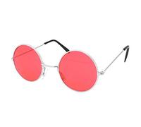 SIlver Frame Red Lennon Glasses (1 Pc.) - Stylish & Trendy Eyewear Design, Perfect Accessory for Hippie, Music Festivals, World Book Day, & More Halloween Halloween