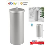 Silver Freestanding Toilet Roll Holder - Plastic 3 Roll Storage with Lid