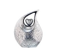 Silver Full Engraved Teardrop Urn - Classic Sympathy GIft - Unique Urn for Ashes - Keepsake Urn for the ashes - Cremation Yearns for Human - 2.5 Litre / 156 Cubic Inches and 10 Inches tall