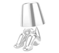 (silver, G) Bedside Touch Table Lamp, Gold Thinker Lamp Desk Light Cordless Rechargeable Portable Decorative Nightstand Lamp With Usb Charging