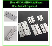 Silver Galvanised Butt Hinges Door Cabinet Cupboard Size: Length 55mm Width 35mm (Pack Of: 1)