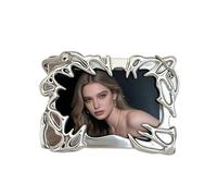 Silver Galvanised Card Holder - ABS with Key Ring | Photo Display for Collectors | Premium Protective Cards for Desk Bookshelf Travel, 11 x 7.5 cm