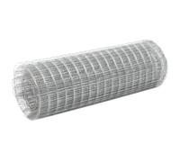 Silver Galvanised Steel Chicken Wire Fence Mesh Roll 25 x 0.5 m Garden Netting