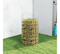 Silver Galvanised Steel Garden Compost Bin Ø50x100 cm Mesh Rustproof Outdoor Use