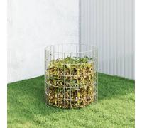 Silver Galvanised Steel Garden Composter Ø50x50cm Mesh Bin, Rustproof Durable UV