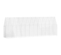 vidaXL Chicken Cage 2 Pieces Silver 600 x 100 x 210 cm Galvanised Steel Garden and Patio Modern Durable Outdoor Living Room Stylish Environmentally Friendly Materials Retreat