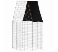 Silver Galvanised Steel Small Animal Habitat Pet Cage Outdoor Enclosure vidaXL