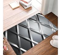 Silver Geometric Figure Door Mat Indoor Outdoor Welcome Mat Resist Dirt Entryway Mat Low Profile Floor Mat Front Doormat Non-Slip Bath Mats Absorbent Flannel Area Rug 24 x 16 in
