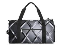 Silver Geometric Figure Gym Bag Lightweight ，Travel Duffle Bag with Shoe Compartment，Gym Bag for Women for Overnight, Weekend, Yoga, Gym, Business Trips, Sport And Hospital.