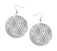 Silver Geometric Figure Leather Round Earrings Daily Accessories Working At Work Women'S Fashion