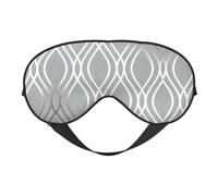 Silver Geometric Figure Light Blocking Sleep Mask Adjustable Comfortable Soft Eye Cover Reversible Night Rest