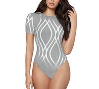 Silver Geometric Figure Onesie For Women Basic Adult Bodysuit Pajamas Solid Color Romper For Sleepwear