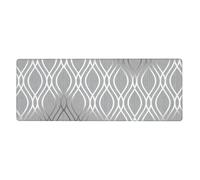 Silver Geometric Figure Oversized Desk Pad, Thick Base Mat, Ergonomic Comfort Pad for Precision Mouse Control