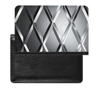 Silver Geometric Figure Passport Holder & Travel Wallet Passport Cover Protector Essentials with Credit Card Slots