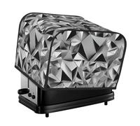 Silver Geometric Figure Print 4-Slice Toaster Cover Kitchen Accessory Appliance Protector Daily Use Waterproof