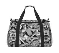 Silver Geometric Figure Print Everyday Use Travel Duffle Bag Large Capacity Travel Bag Stylish Functional Bag, Black, One Size