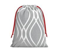 Silver Geometric Figure Print Gift Reusable Drawstring Bag Holiday Party Decor Daily Storage Celebrations Pouch