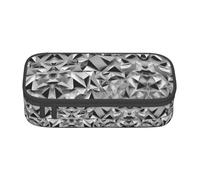 Silver Geometric Figure Print Multifunctional Pencil Case Stationery Storage Bag Supplies Cosmetic Items Adults