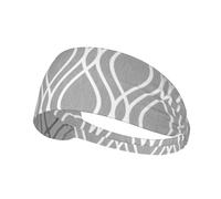 Silver Geometric Figure Print Non-Slip Elastic Running Headband, Sweat Absorbing Stretchy Hair Bands For Gym Yoga, Soft Skin-Friendly Foldable Workout Headband