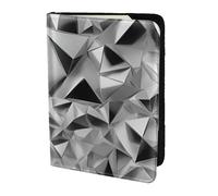 Silver Geometric Figure Print Stylish Men Women 5.5 Inch Passport Travel Document Wallet For Secure Storag, Black, One Size