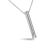 (Silver) Gift Stress Relief Mindful Breathing Necklace Meditation Relaxation Pendant