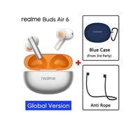 (Silver GL n blue) Global Version realme buds Air 6 TWS Earphone Hi-Res LHDC 5.0 Active Noise