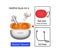(Silver GL n red) Global Version realme buds Air 6 TWS Earphone Hi-Res LHDC 5.0 Active Noise