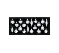 Silver Glass Baubles, 20 Pack