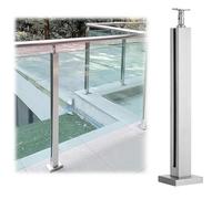 Silver Glass Railing Post - Durable Glass Railing for Balcony Stair Deck - Compatible with Glass Panels Easy Installation Stylish il Solution for Modern Homes