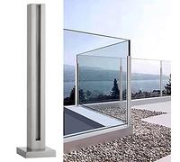 Silver Glass Railing System for Bridge/Patio/Stairs/Hallway Stainless Steel Railing Kit Vertical Fence Ground Support Durable & Stylish Design for Modern Spaces