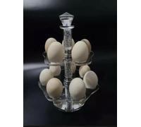 Silver Glass Sparkle Ornament Bling Crushed Diamond Gift | Crystal Egg Baskets Racks Station Stand Tray Kitchen Accessory-12 pcs Eggs Holders