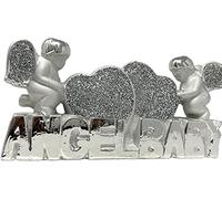Silver Glass Sparkle Ornament Bling Crushed Diamond Gift | CRYSTALLIZED Angel statue | Handmade Craft | Crushed Diamond Display | Present Gifts for all occasion, Home Decor