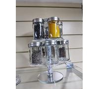 Silver Glass Sparkle Ornament Bling Crushed Diamond Gift | CRYSTALLIZED Spice Herb Jar Stand Holder Solution Holder Kitchen Accessory|Crushed Diamond Display | Present Gifts, Home Decor