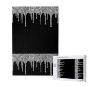Silver Glitter Drips Sparkle Black,1000 Pieces Adults Puzzle Game Challenging Puzzles,Jigsaw Puzzles