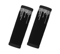 Silver Glitter Drips Sparkle Black, 2 Pcs Luggage Handle Wrap Grips, Comfort Soft Handle Covers Luggage Tag