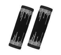Silver Glitter Drips Sparkle Black, 2 Pcs Luggage Handle Wrap Grips, Comfort Soft Handle Covers Luggage Tag