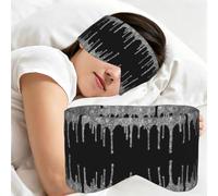 Silver Glitter Drips Sparkle Black, Sleep Mask for Home Travel, Full Eye Covers Light Blocking Eye Mask Sleep Eye and Ear Muffs
