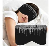 Silver Glitter Drips Sparkle Black, Sleep Mask for Home Travel, Full Eye Covers Light Blocking Eye Mask Sleep Eye and Ear Muffs