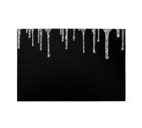 Silver Glitter Drips Sparkle Black1
