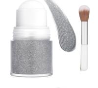 Silver Glitter Gel with Chameleon Holographic Shimmer for Face and Hair - Sparkling Roll-On Applicator and Dual-Ended Brush for Festival Party Creative Makeup Looks Long-Lasting Vibrant Eye-Catching