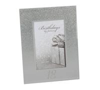 Silver Glitter & Mirror 4'x6' Photo Frame with Number - 18th Birthday