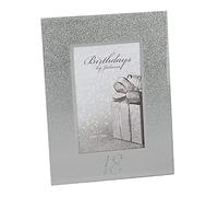 Silver Glitter Mirror Glass Photo Frame 4x6 18th Gift Birthdays by Juliana