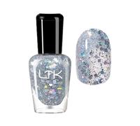 Silver Glitter Nail Polish,Sparkly Silver Nail Varnish,Diamond Flash Clear Glitter Polish,Air Quick Dry Shiny Varnish No Need Bake,Breathable Water-Base Reflective Clear Shimmer Nails Polish For Women