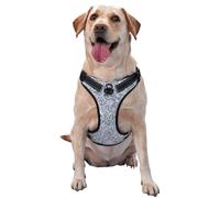 Silver Glitter,Pet Harness,Adjustable Reflective Dog Harness,Pet Leash Vest,S