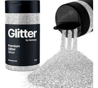 Silver Glitter Shaker, 130g Fine Glitter, Crafts 1/64" Metallic Flake Silver Sequins, Resin & Epoxy Crafts, Decorating, Halloween, Christmas Nail, Face, Hemway