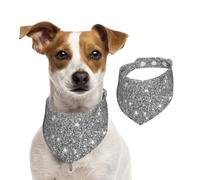 Silver Glitter Sparkles,Dog Bandanas Cotton Pet Scarf Adjustable Bibs for Pet,M