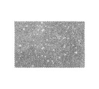 Silver Glitter Sparkles Placemats Set of 4 - Heat Resistant Table Mats for Dining | 12x18 Inch Kitchen Mats