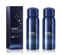Silver Glitter Spray for Hair Body Clothes, Sparkle Shiny Glitter Hairspray | 2Pcs Fabric Glitter Spray for Festival, Concert & Stage Makeup, Rave Festival Accessories, Quick-Dry, Easy Wash Off