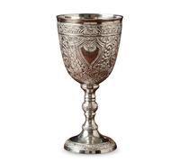 Silver Goblet - Vintage Style Decorative Drinking Cup - 150 ML Capacity - Floral Design Chalice for Home Décor, Collectors, Celebrations & Gifting